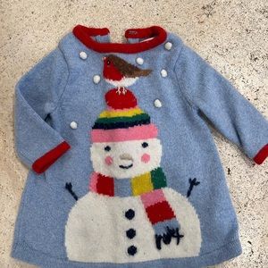 Baby Boden Snowman Sweater Dress. 0-3 months, excellent condition